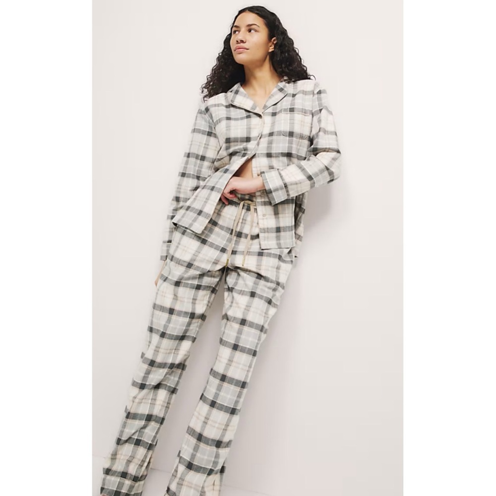 NWT M&S Collection Cotton Rich Checked Pajama Set